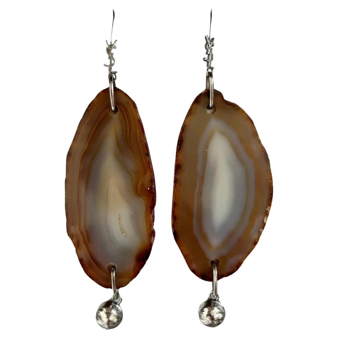 YVES SAINT LAURENT YSL 2010 Vintage Statement Drop Earrings For Sale