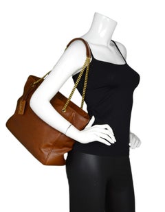 Yves Saint Laurent YSL 2018 Brown Leather Niki Large Shopping Tote Bag