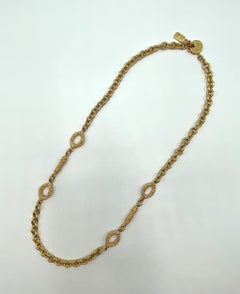 Yves Saint Laurent YSL 35" Long Gold Necklace, 1980s