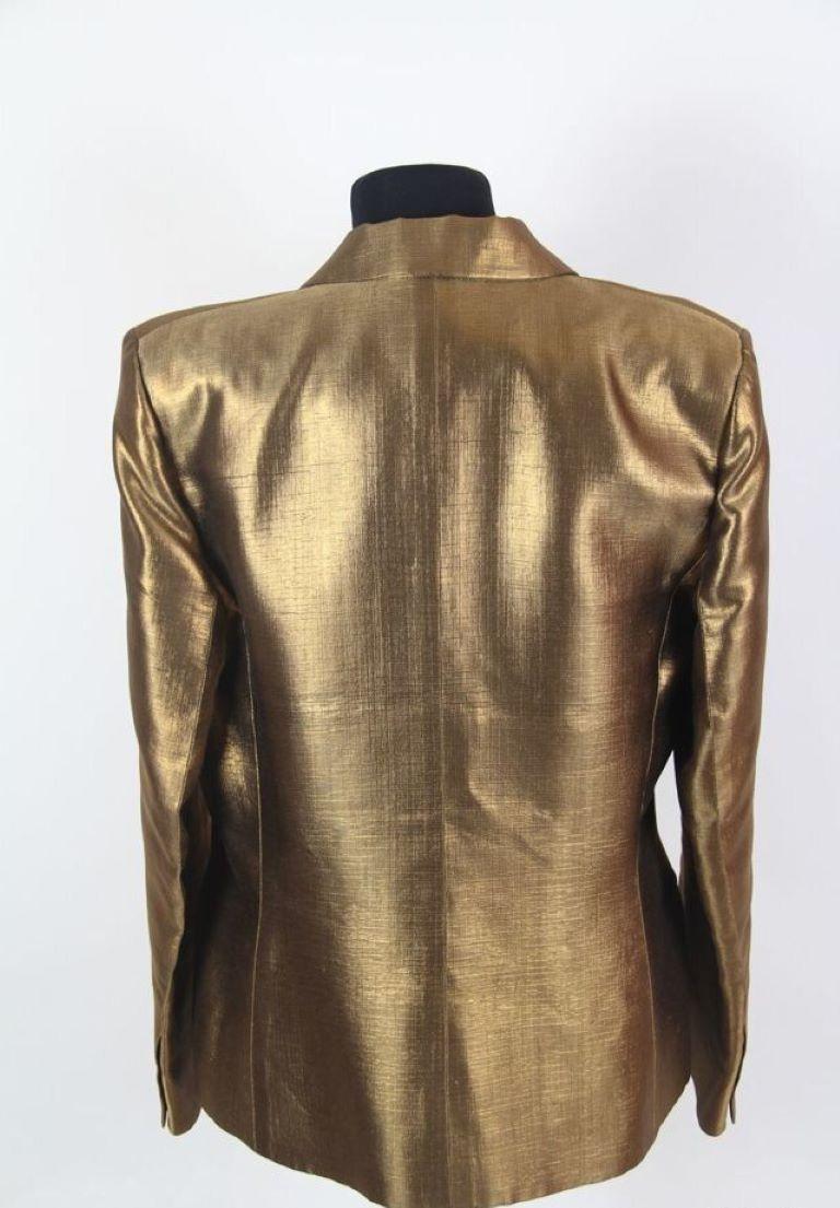 FW 2000 Yves Saint Laurent YSL Alber Elbaz Era Gold Jacket runway rare For Sale 3