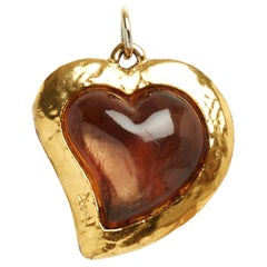 Yves Saint Laurent YSL Amber Heart Pendant 