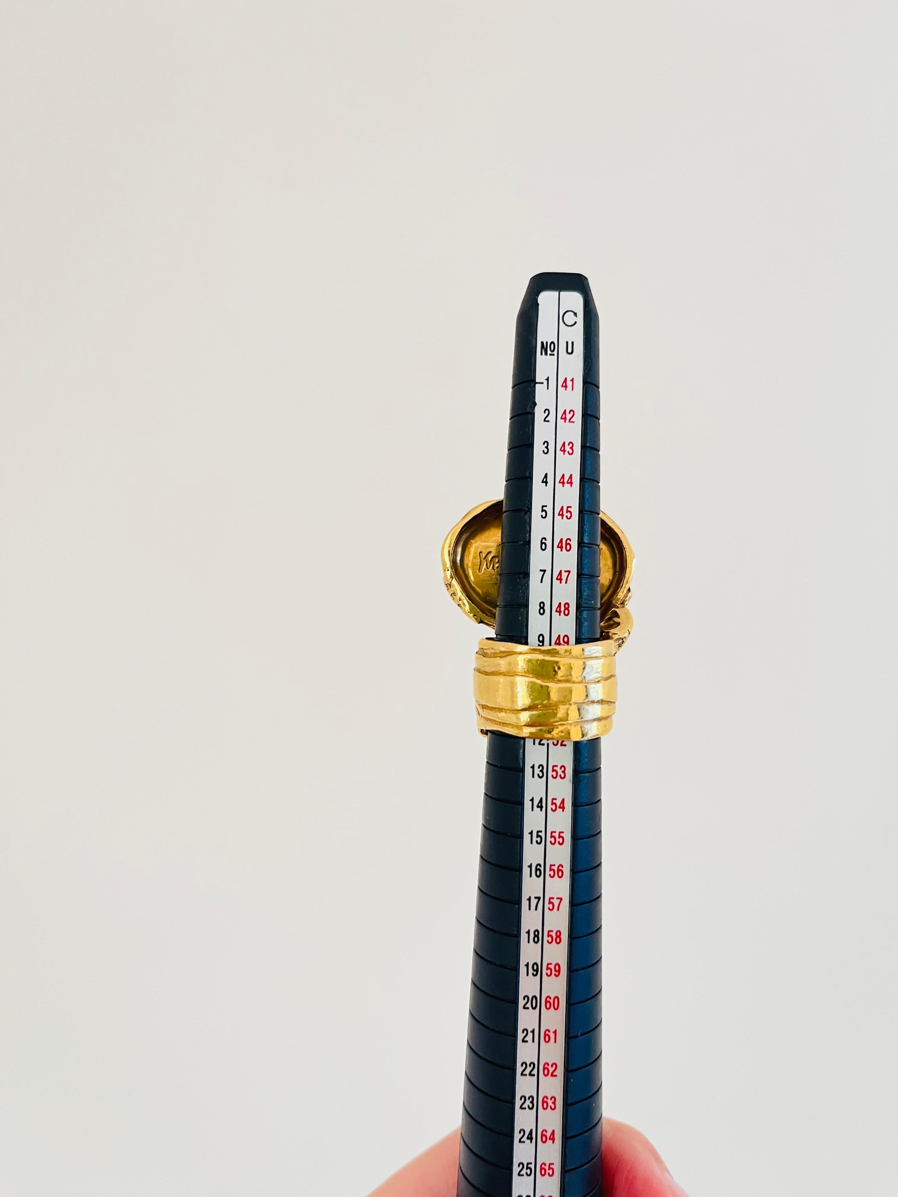 Yves Saint Laurent YSL Arty Anillo de oro con cabujón de color rosa claro, US 5 en venta 5