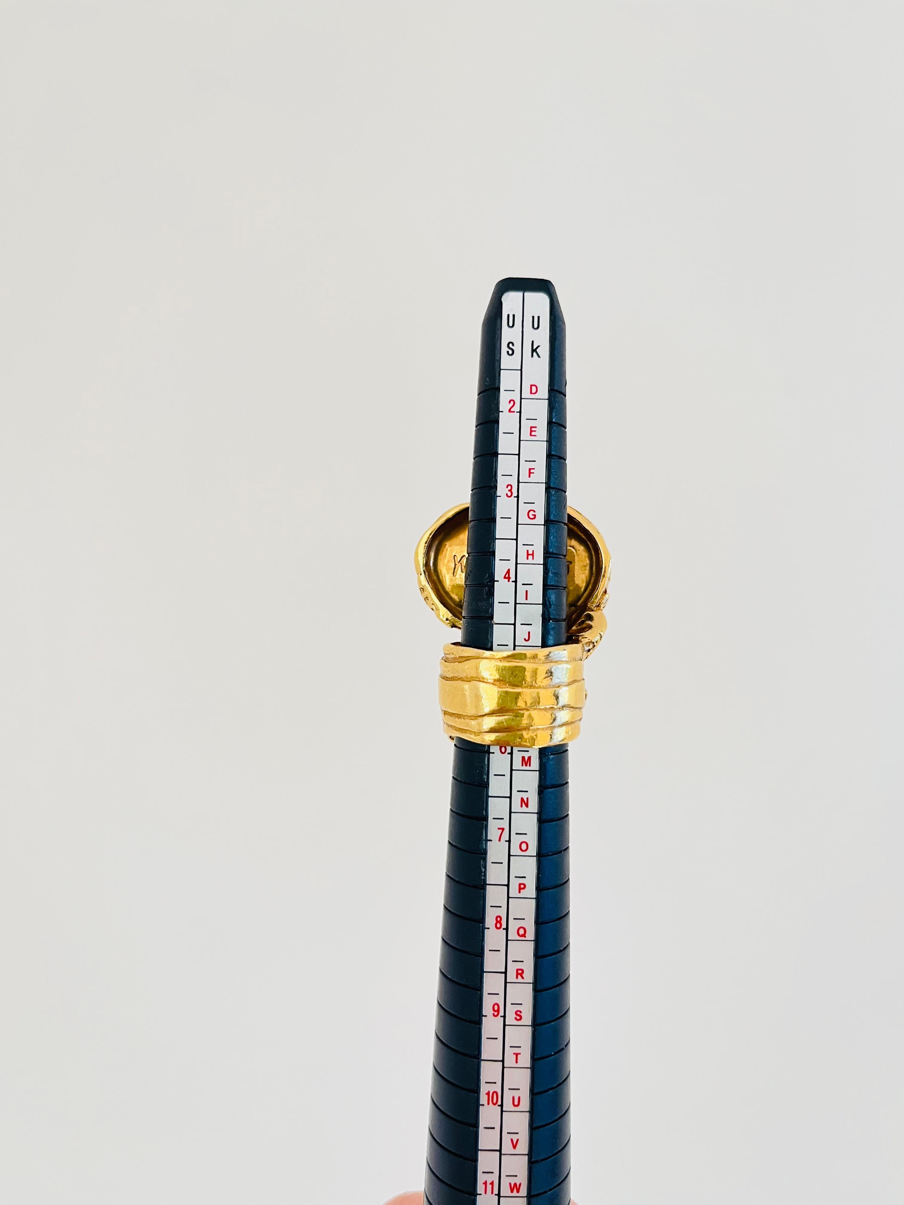 Yves Saint Laurent YSL Arty Anillo de oro con cabujón de color rosa claro, US 5 en venta 6