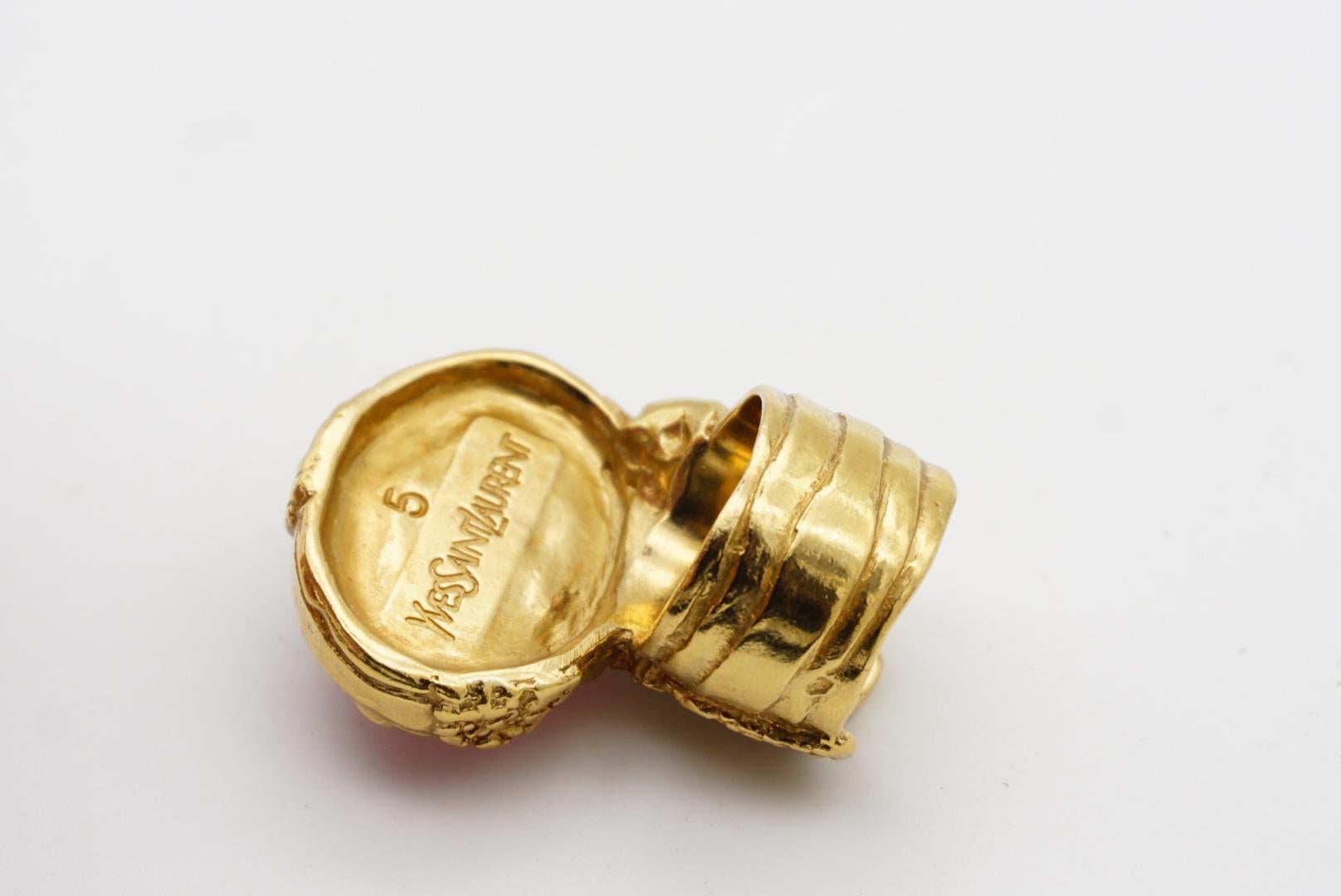 Yves Saint Laurent YSL Arty Anillo de oro con cabujón de color rosa claro, US 5 en venta 11