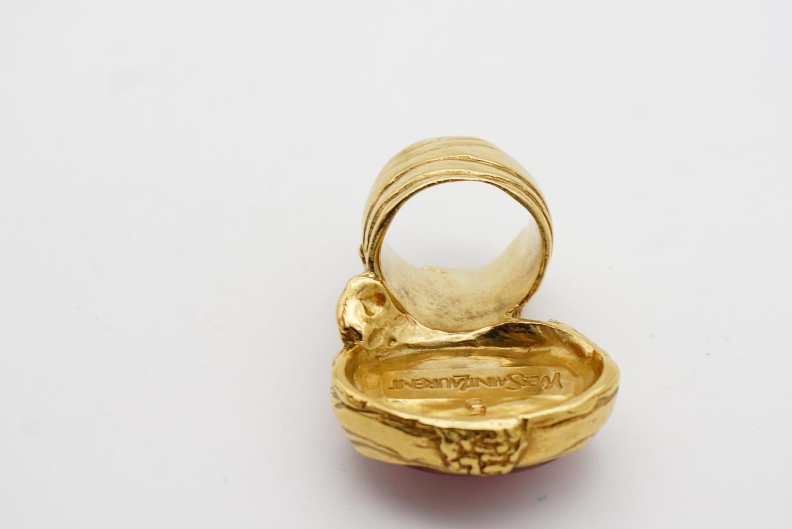 Yves Saint Laurent YSL Arty Anillo de oro con cabujón de color rosa claro, US 5 en venta 12