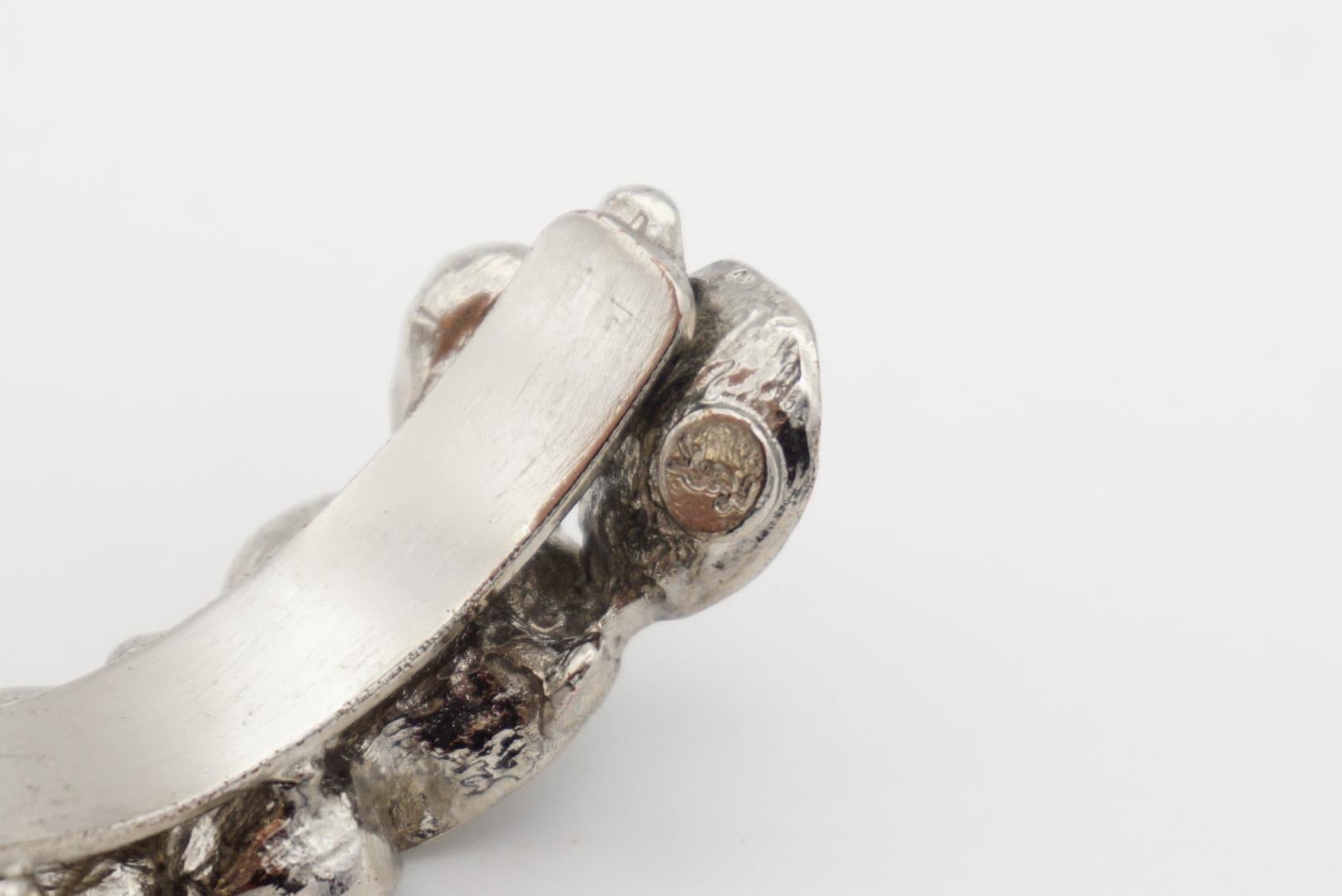 Yves Saint Laurent YSL Bracciale Modernista d'Argento con Fiori a Cluster Arty in vendita 10