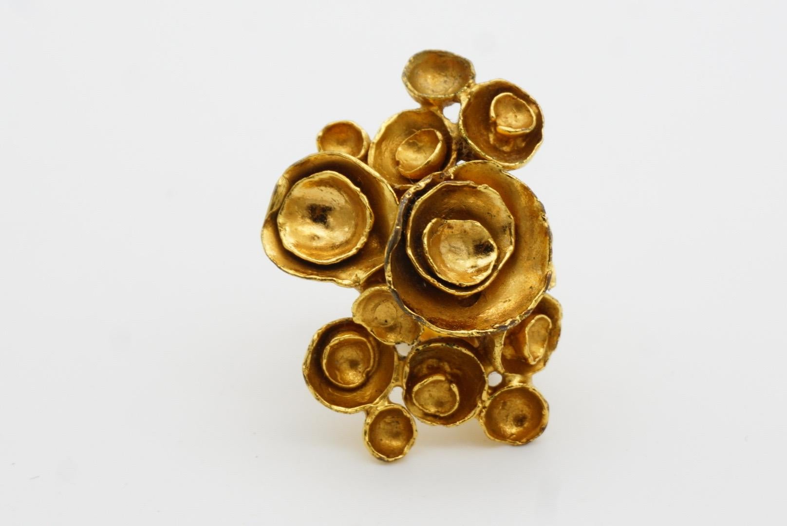 Yves Saint Laurent YSL Arty Cluster Wirbel Blumen Statement Goldring, Größe 7 im Angebot 5