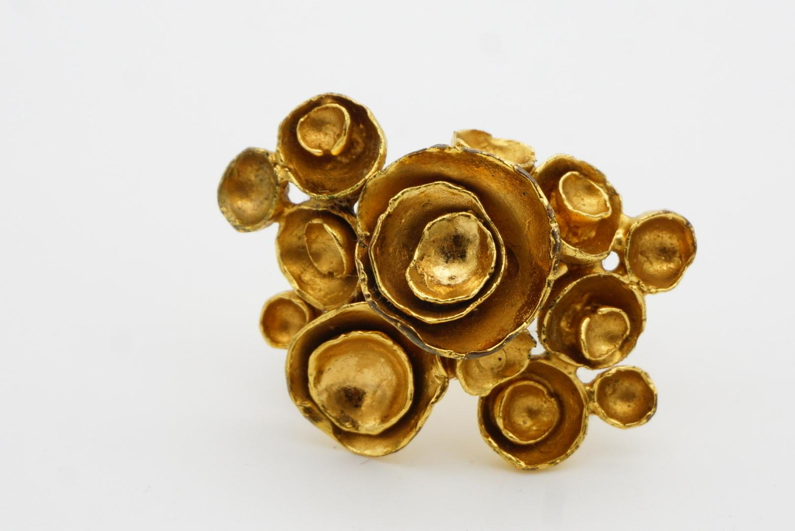 Yves Saint Laurent YSL Arty Cluster Wirbel Blumen Statement Goldring, Größe 7 im Angebot 6