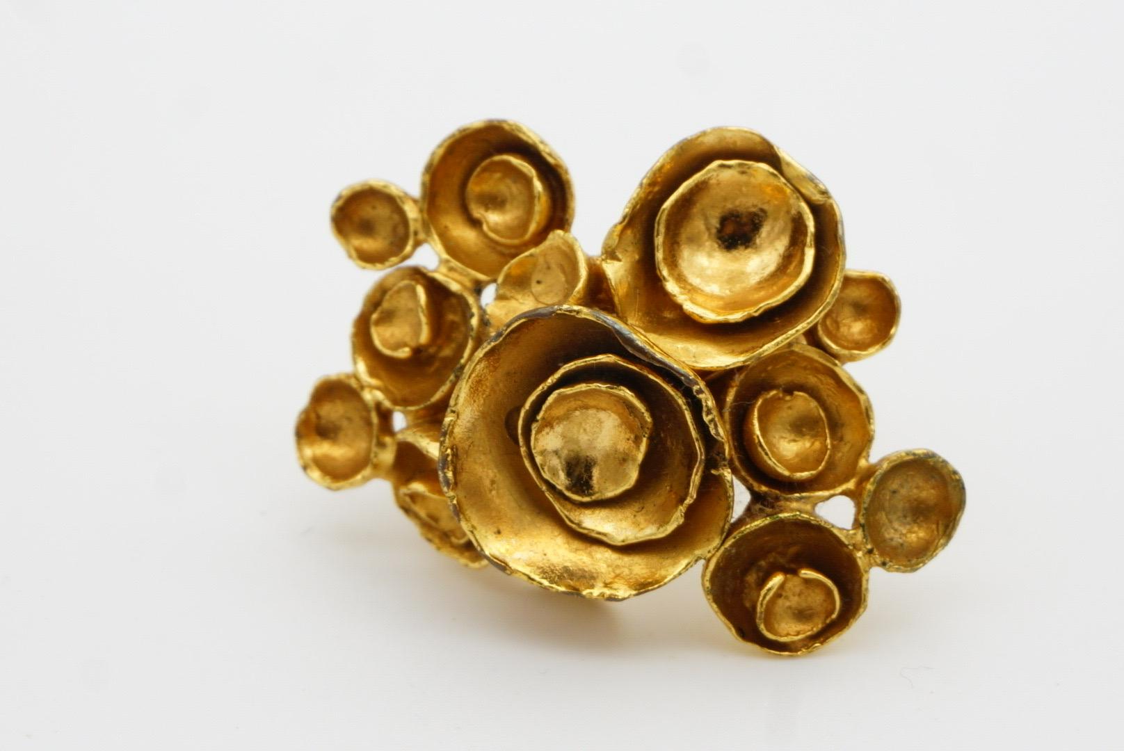 Yves Saint Laurent YSL Arty Cluster Wirbel Blumen Statement Goldring, Größe 7 im Angebot 7