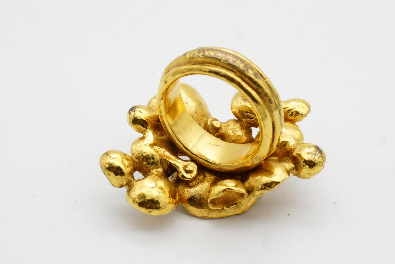 Yves Saint Laurent YSL Arty Cluster Wirbel Blumen Statement Goldring, Größe 7 im Angebot 8