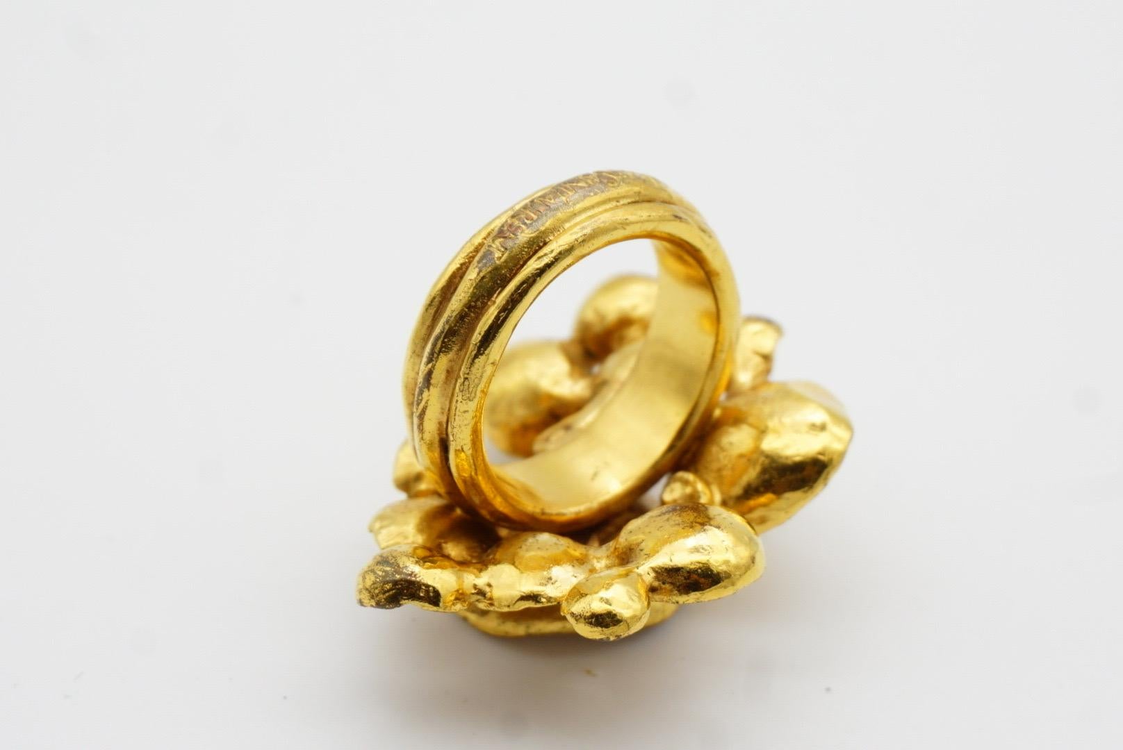 Yves Saint Laurent YSL Arty Cluster Wirbel Blumen Statement Goldring, Größe 7 im Angebot 9