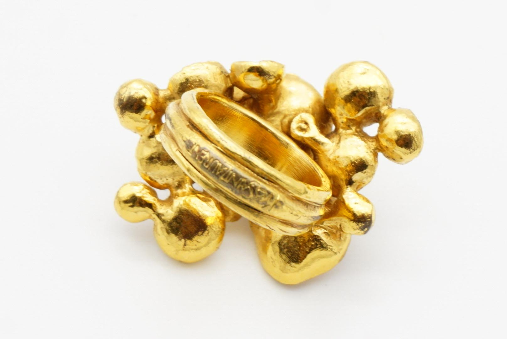 Yves Saint Laurent YSL Arty Cluster Wirbel Blumen Statement Goldring, Größe 7 im Angebot 10