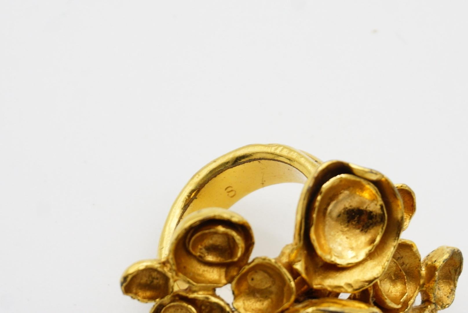 Yves Saint Laurent YSL Arty Cluster Wirbel Blumen Statement Goldring, Größe 7 im Angebot 11