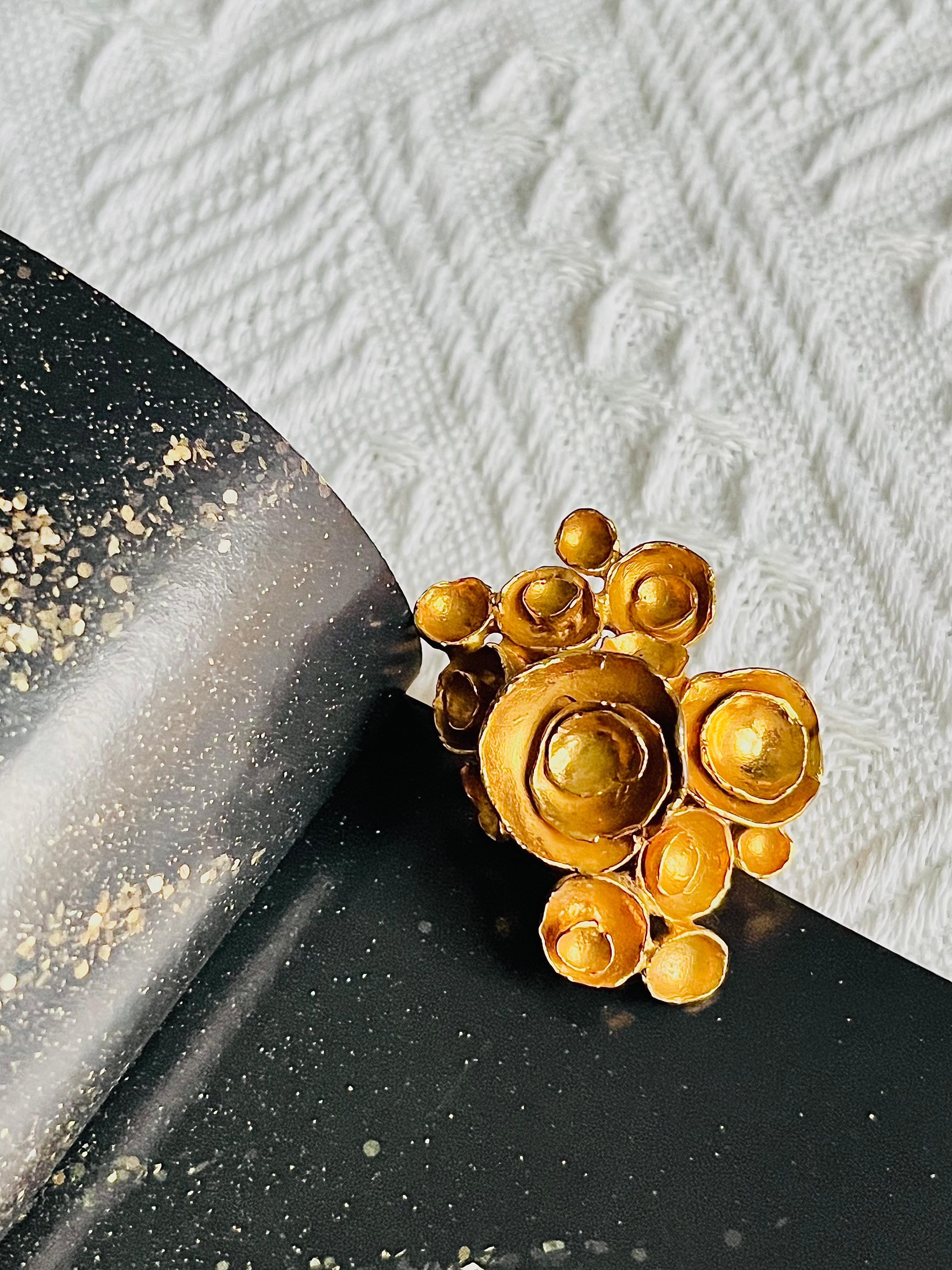 Yves Saint Laurent YSL Arty Cluster Wirbel Blumen Statement Goldring, Größe 7 im Zustand „Gut“ im Angebot in Wokingham, England