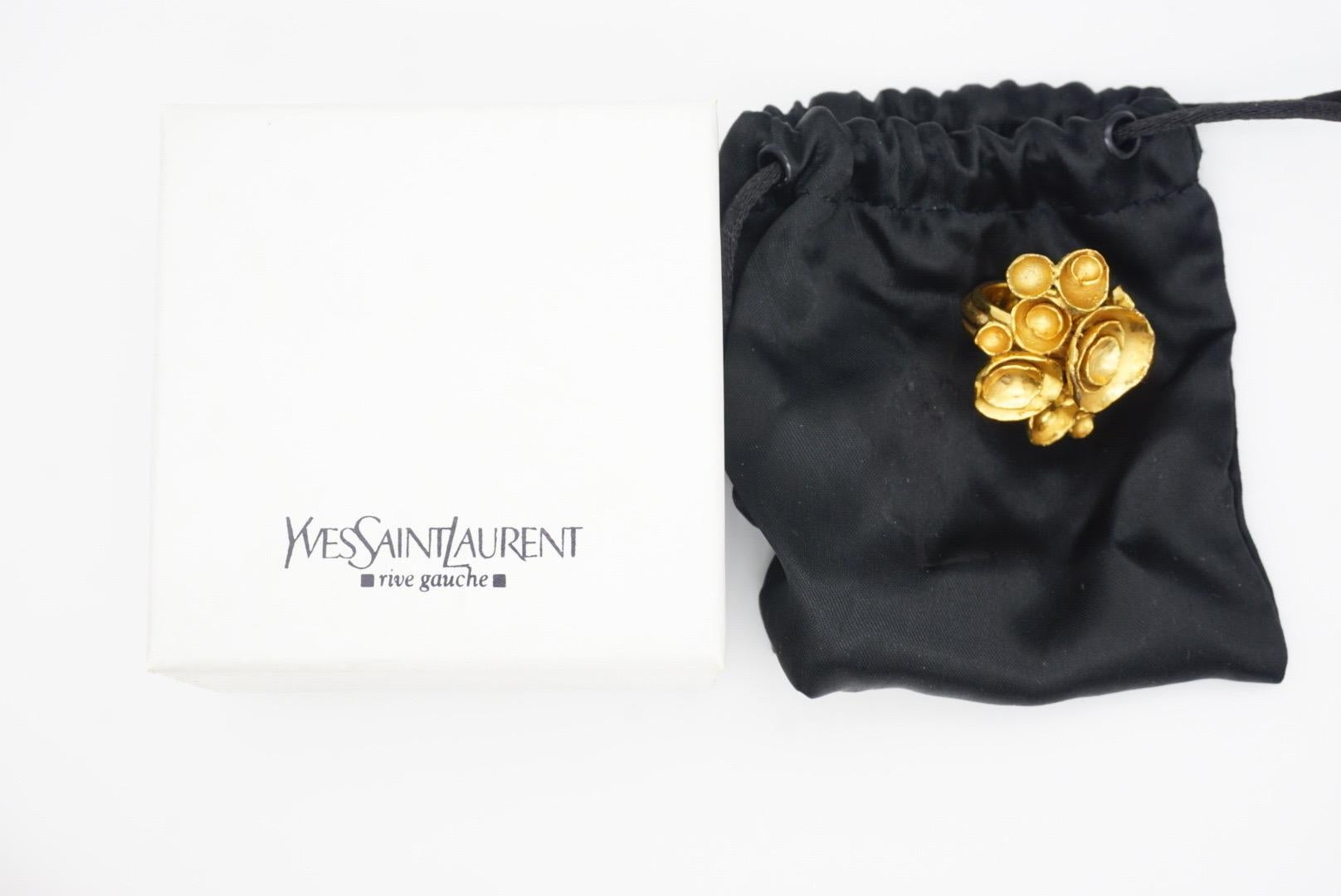 Yves Saint Laurent YSL Arty Cluster Wirbel Blumen Statement Goldring, Größe 7 im Angebot 4