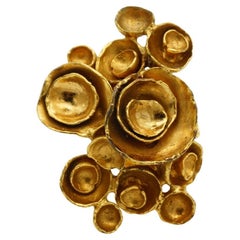 Anillo de oro Yves Saint Laurent YSL Arty Cluster Swirl Flowers, talla 7