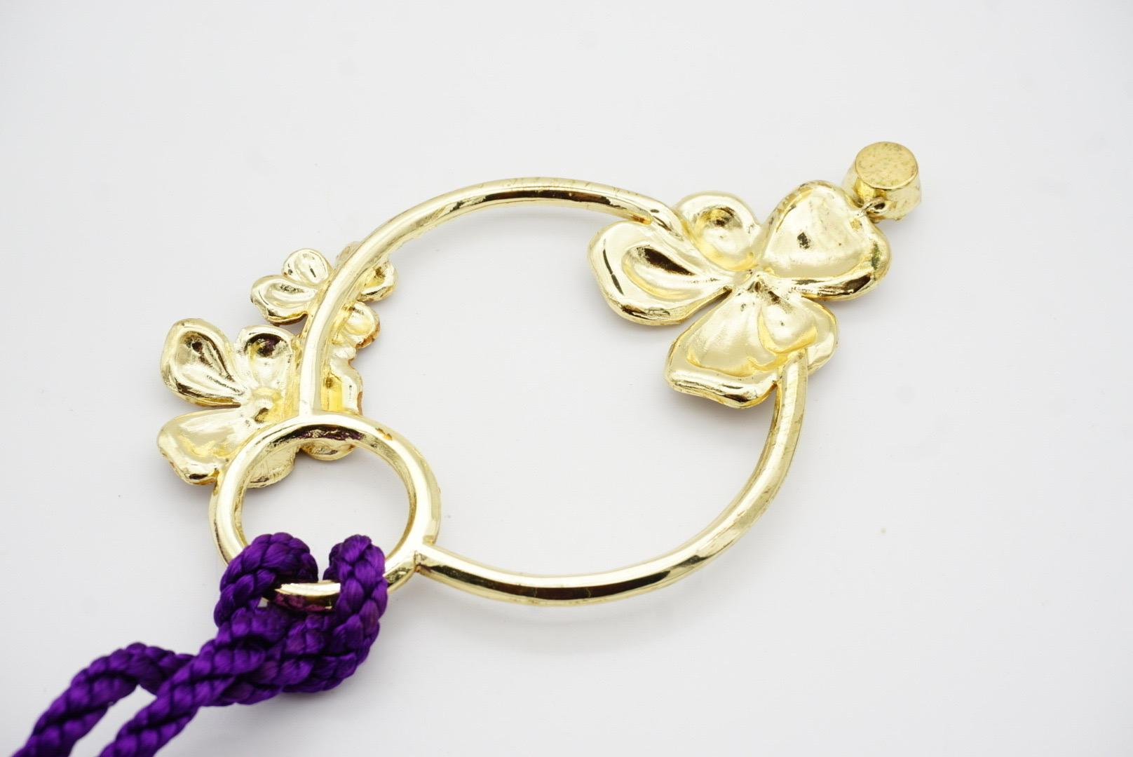 Yves Saint Laurent YSL Arty Enorme Collana lunga di cristalli con nappe a forma di viola viola, con fiori di pansé e di fiori di zucca in vendita 12