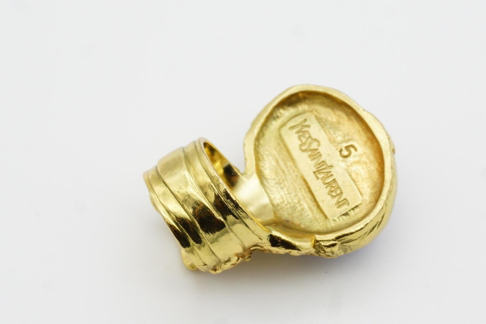 Yves Saint Laurent YSL Arty Lapis Navy Cabochon Statement Bague de cocktail, Taille 5 en vente 7