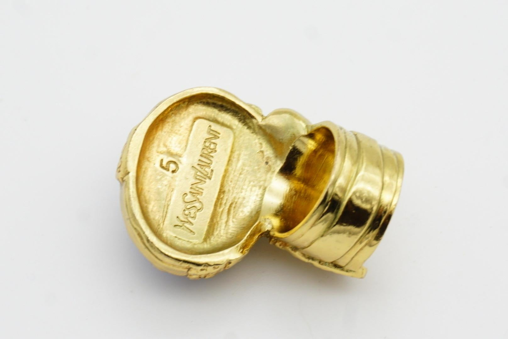 Yves Saint Laurent YSL Arty Lapis Navy Cabochon Statement Bague de cocktail, Taille 5 en vente 8
