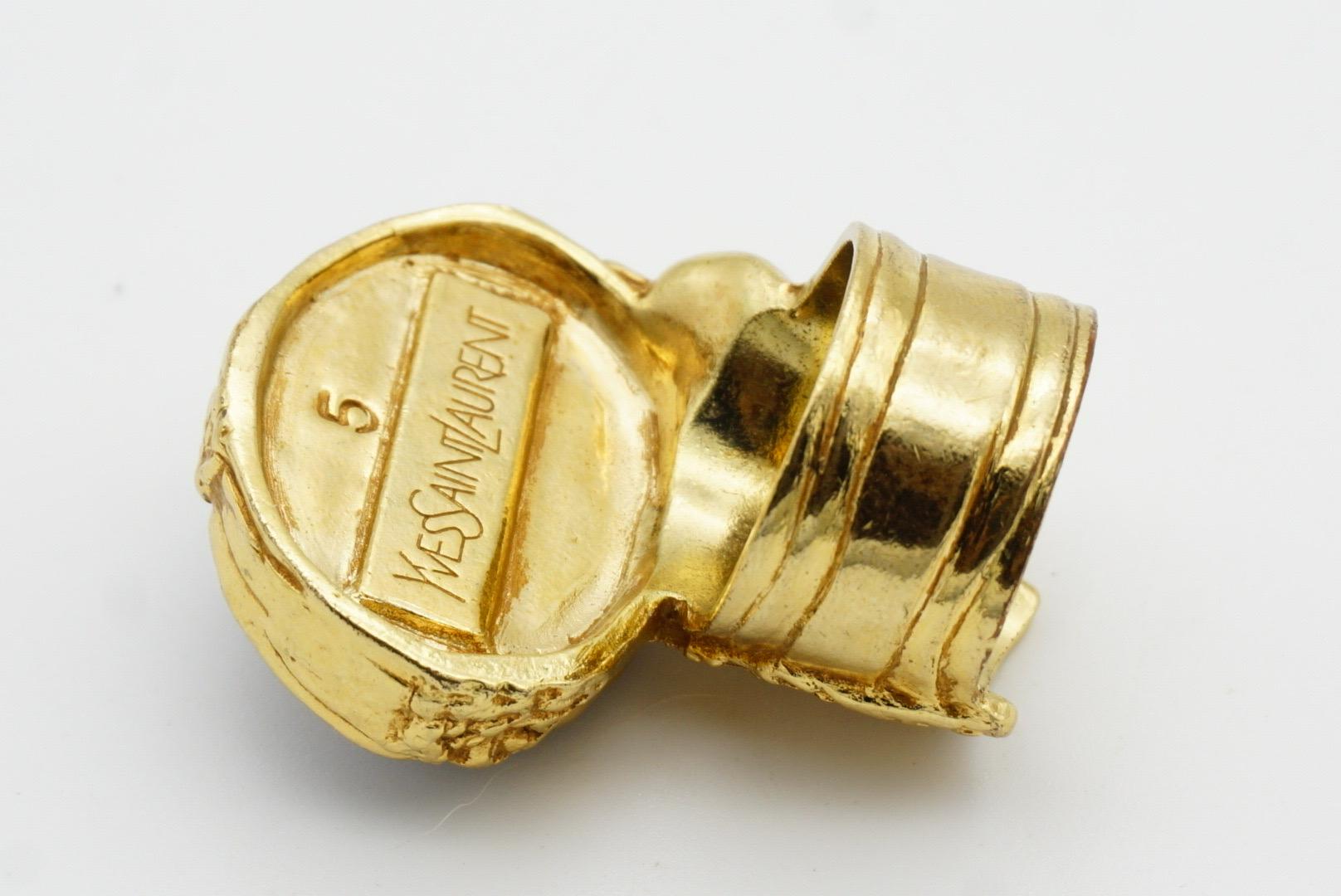 Yves Saint Laurent YSL Arty Large Lapis Navy Cabochon Foil Cocktail Ring, US 5 For Sale 6