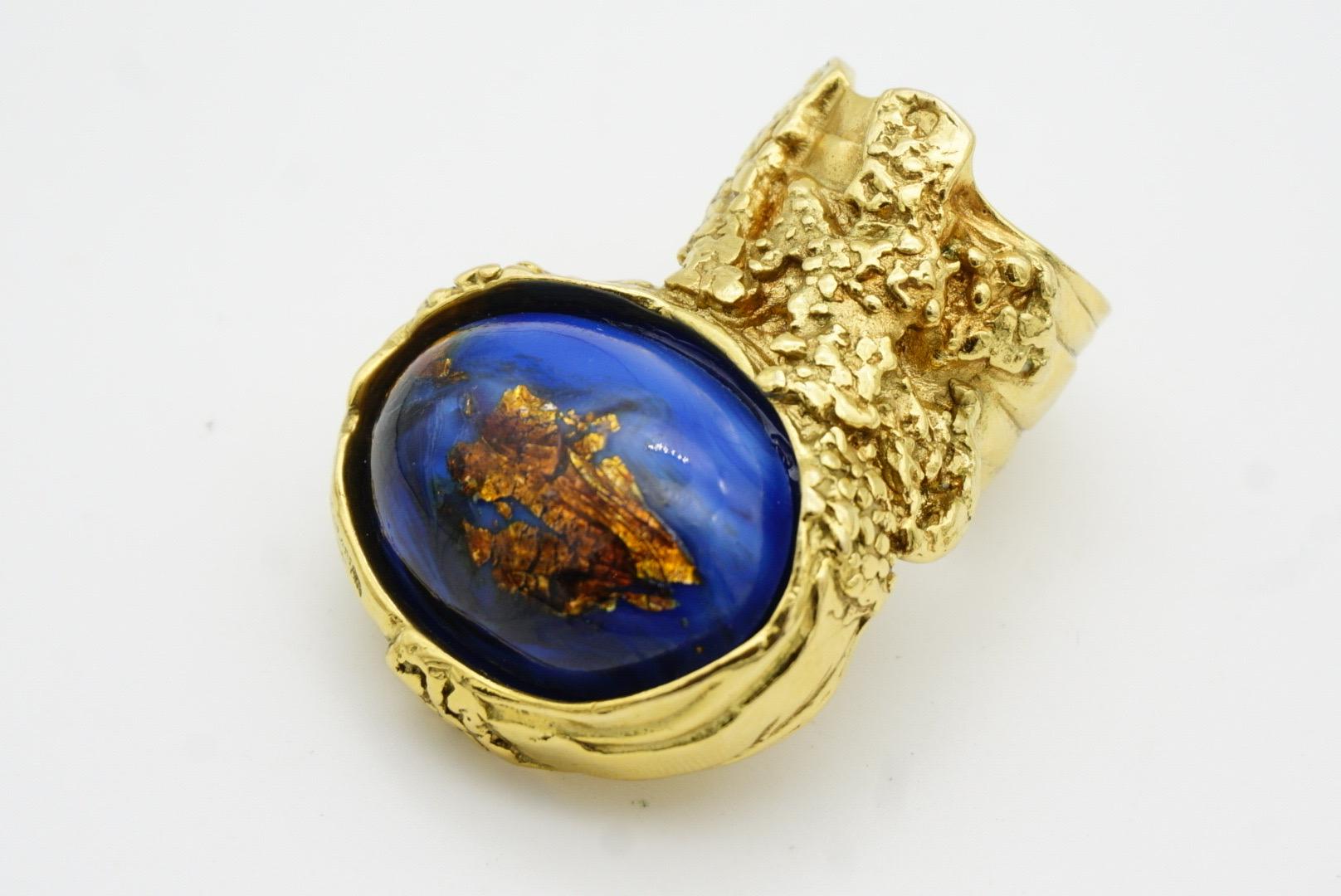 Yves Saint Laurent YSL Arty Gran Anillo de Cóctel con Cabujón de Lapislázuli Marino, US 5 en venta 8