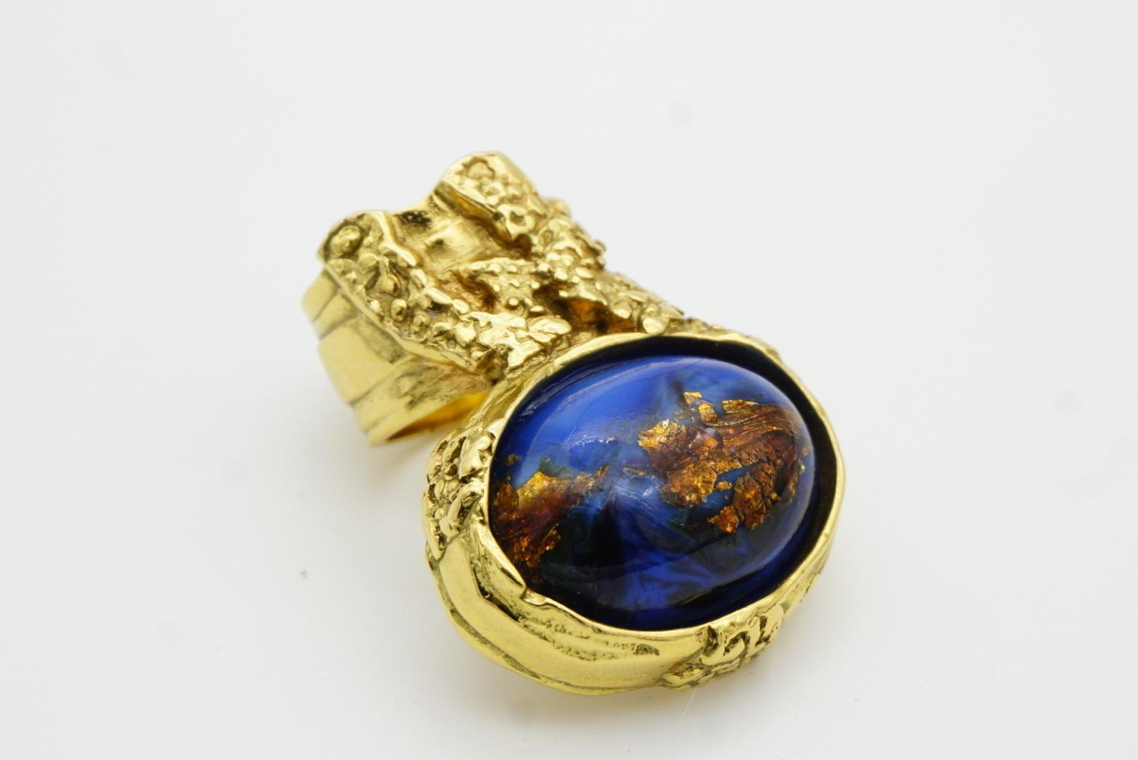 Yves Saint Laurent YSL Arty Gran Anillo de Cóctel con Cabujón de Lapislázuli Marino, US 5 en venta 9
