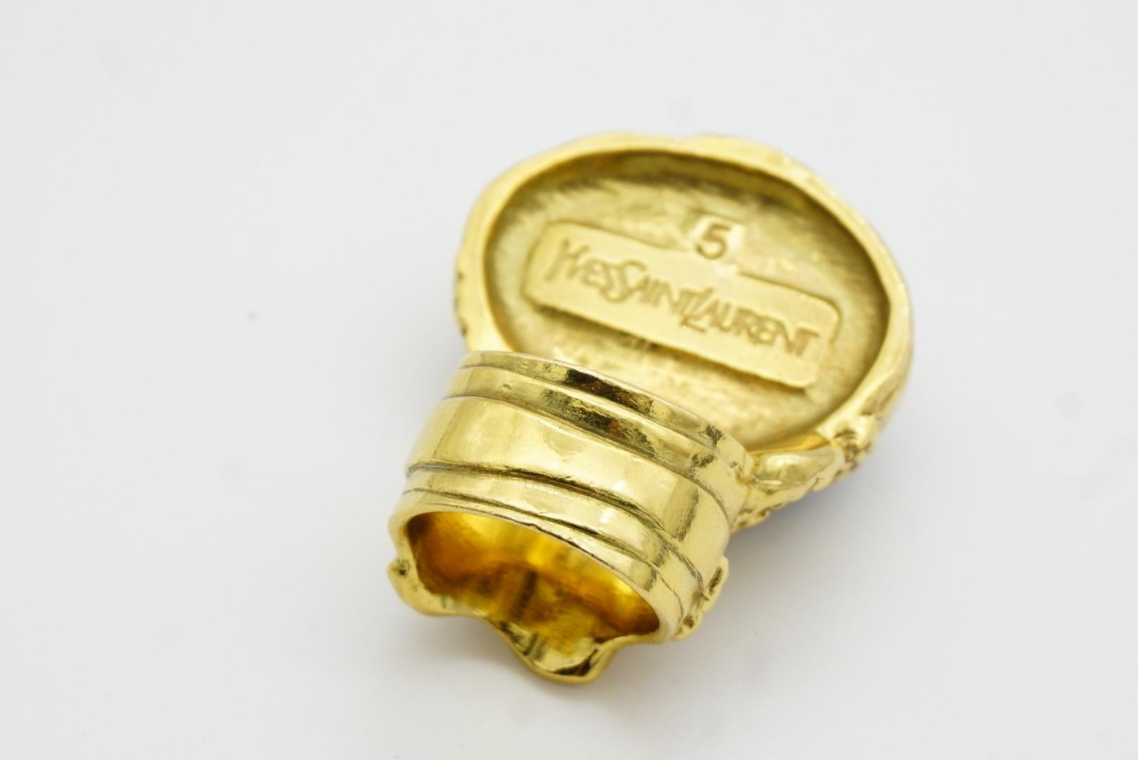 Yves Saint Laurent YSL Arty Gran Anillo de Cóctel con Cabujón de Lapislázuli Marino, US 5 en venta 10