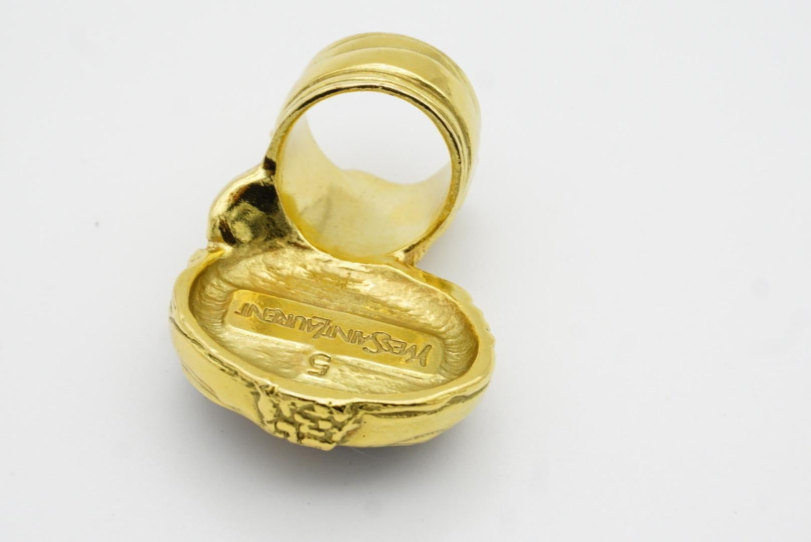 Yves Saint Laurent YSL Arty Gran Anillo de Cóctel con Cabujón de Lapislázuli Marino, US 5 en venta 12