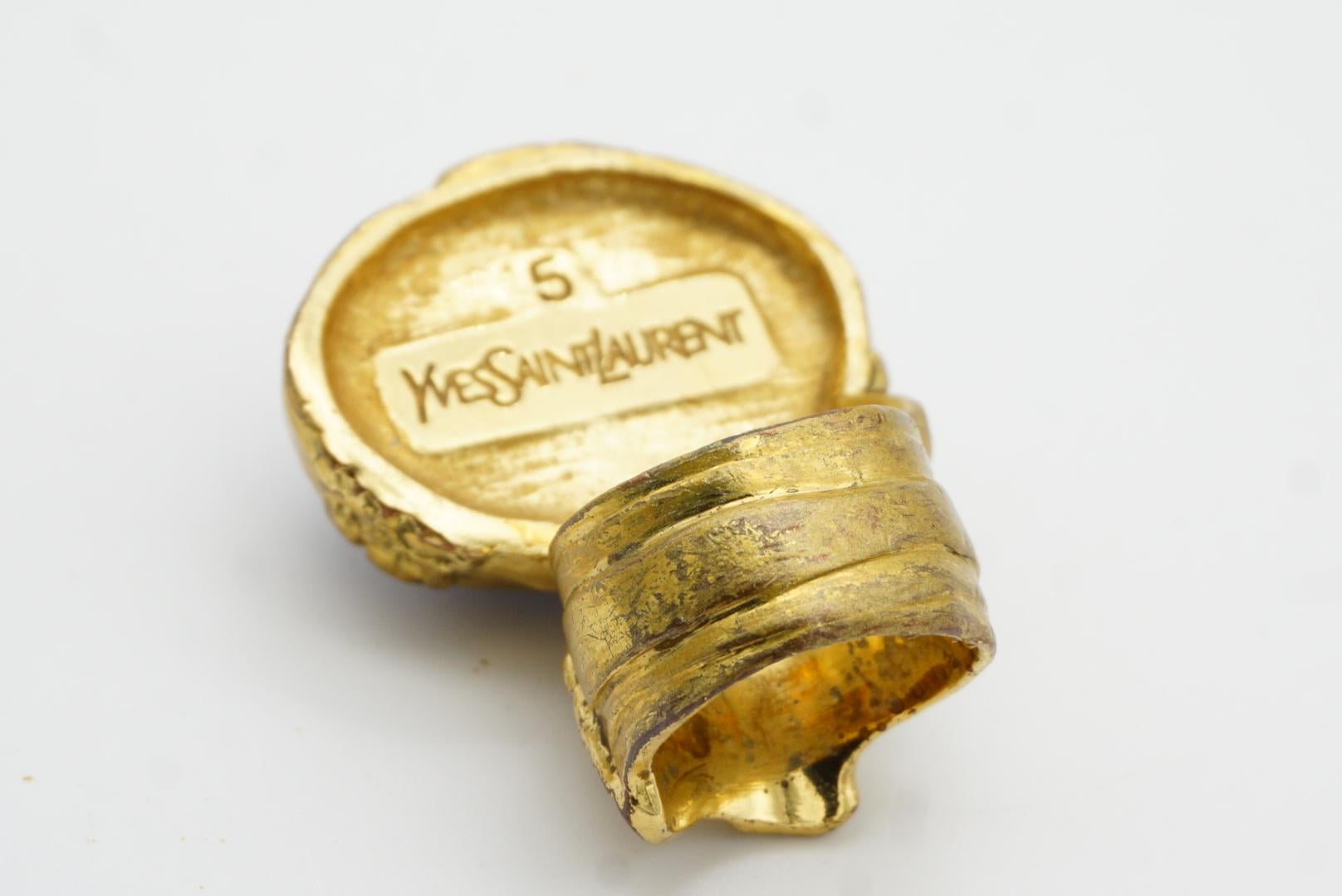 Yves Saint Laurent YSL Arty Anillo de Lapislázuli con Cabujón Grueso, Talla 5 6