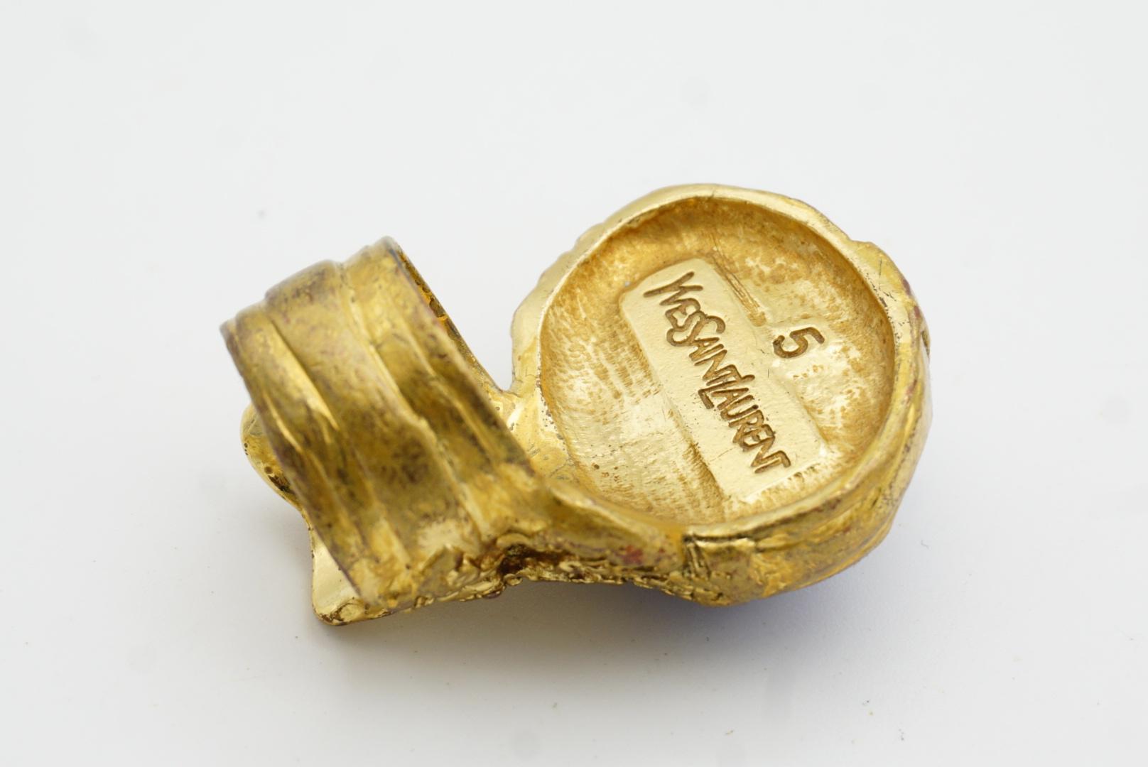 Yves Saint Laurent YSL Arty Anillo de Lapislázuli con Cabujón Grueso, Talla 5 7