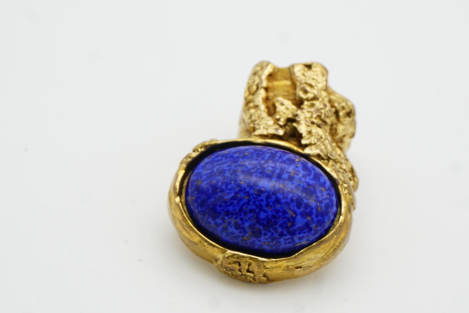 Yves Saint Laurent YSL Arty Anillo de Lapislázuli con Cabujón Grueso, Talla 5 3