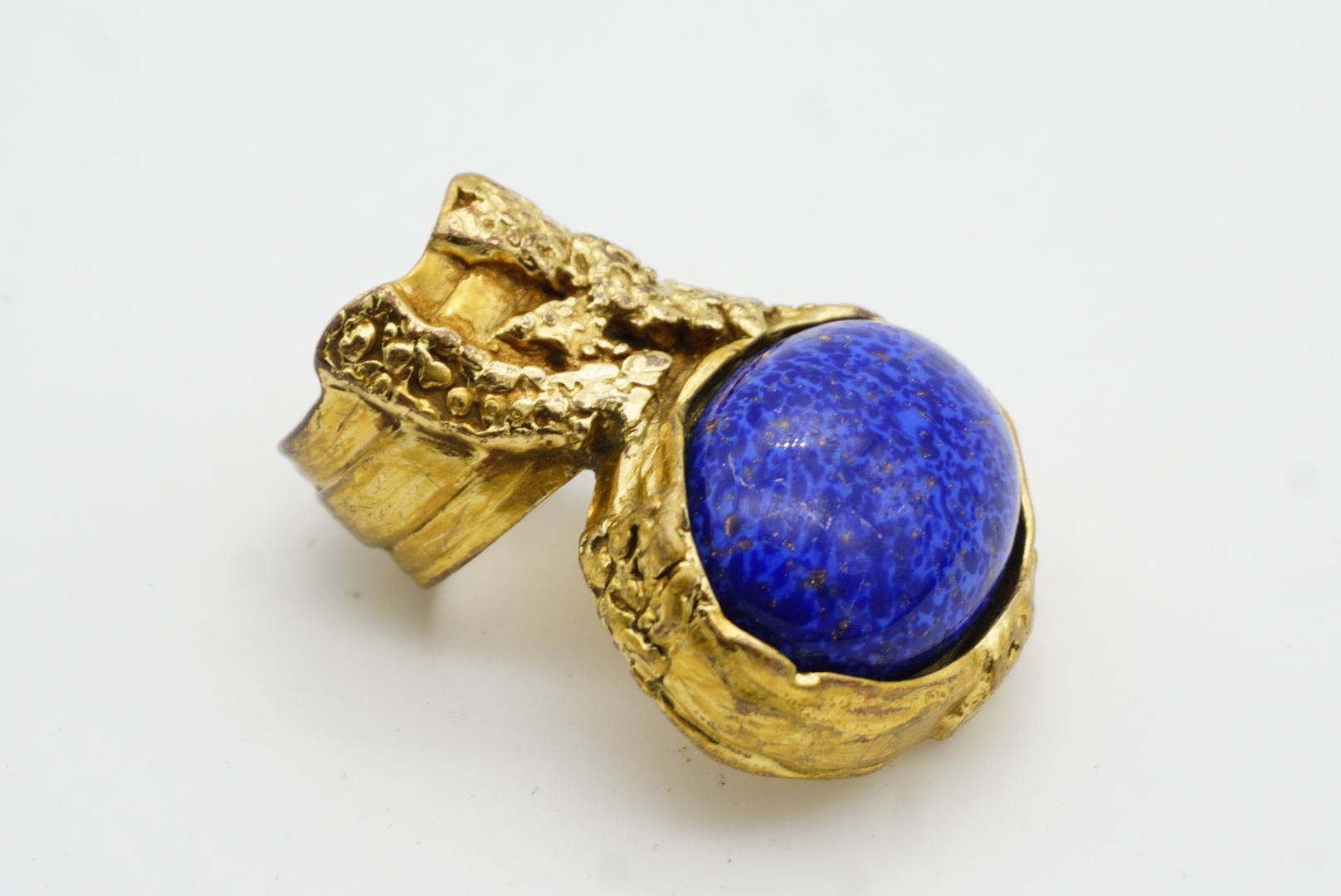 Yves Saint Laurent YSL Arty Anillo de Lapislázuli con Cabujón Grueso, Talla 5 4