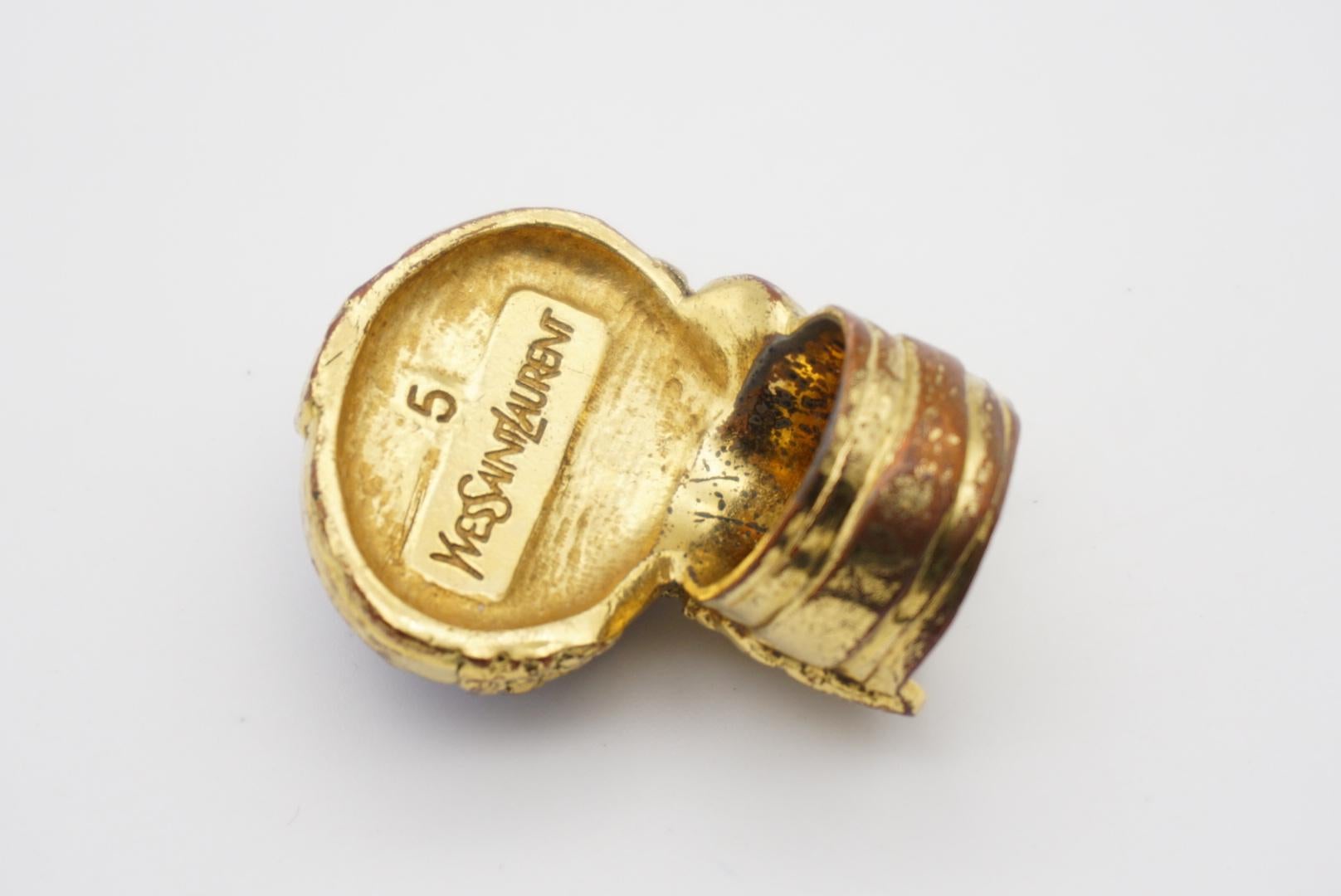 Yves Saint Laurent YSL Arty Navy Anello in oro con cabochon, misura 5 7