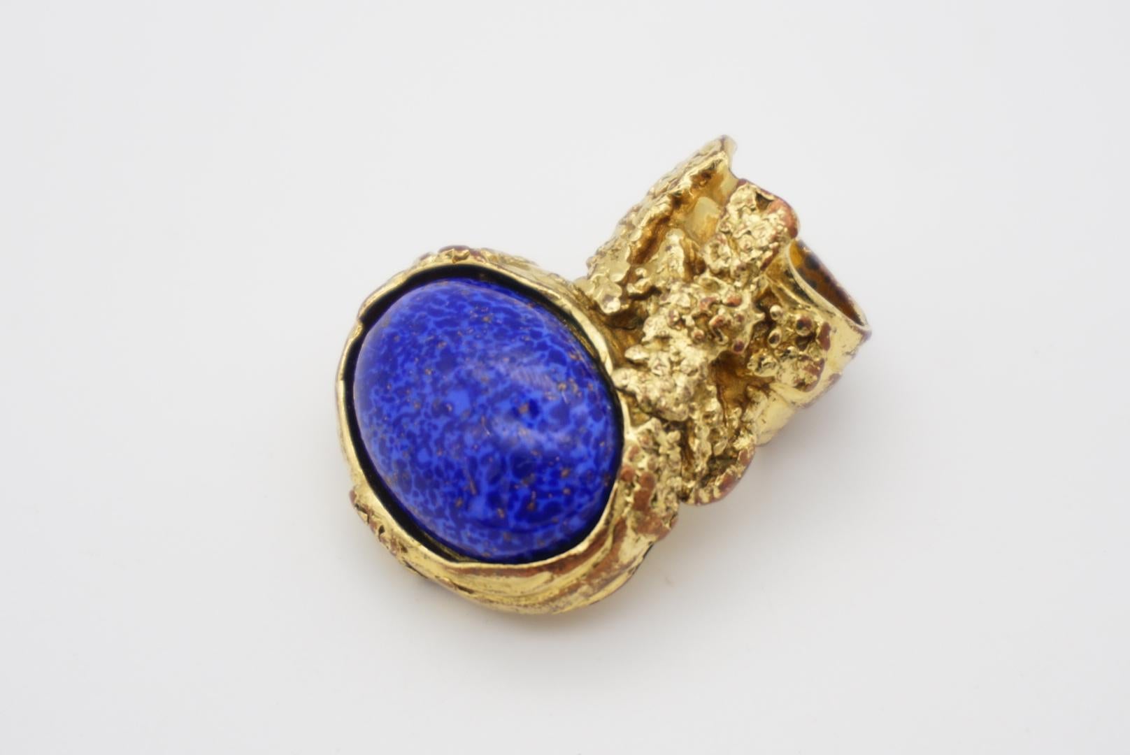 Yves Saint Laurent YSL Arty Navy Anello in oro con cabochon, misura 5 4