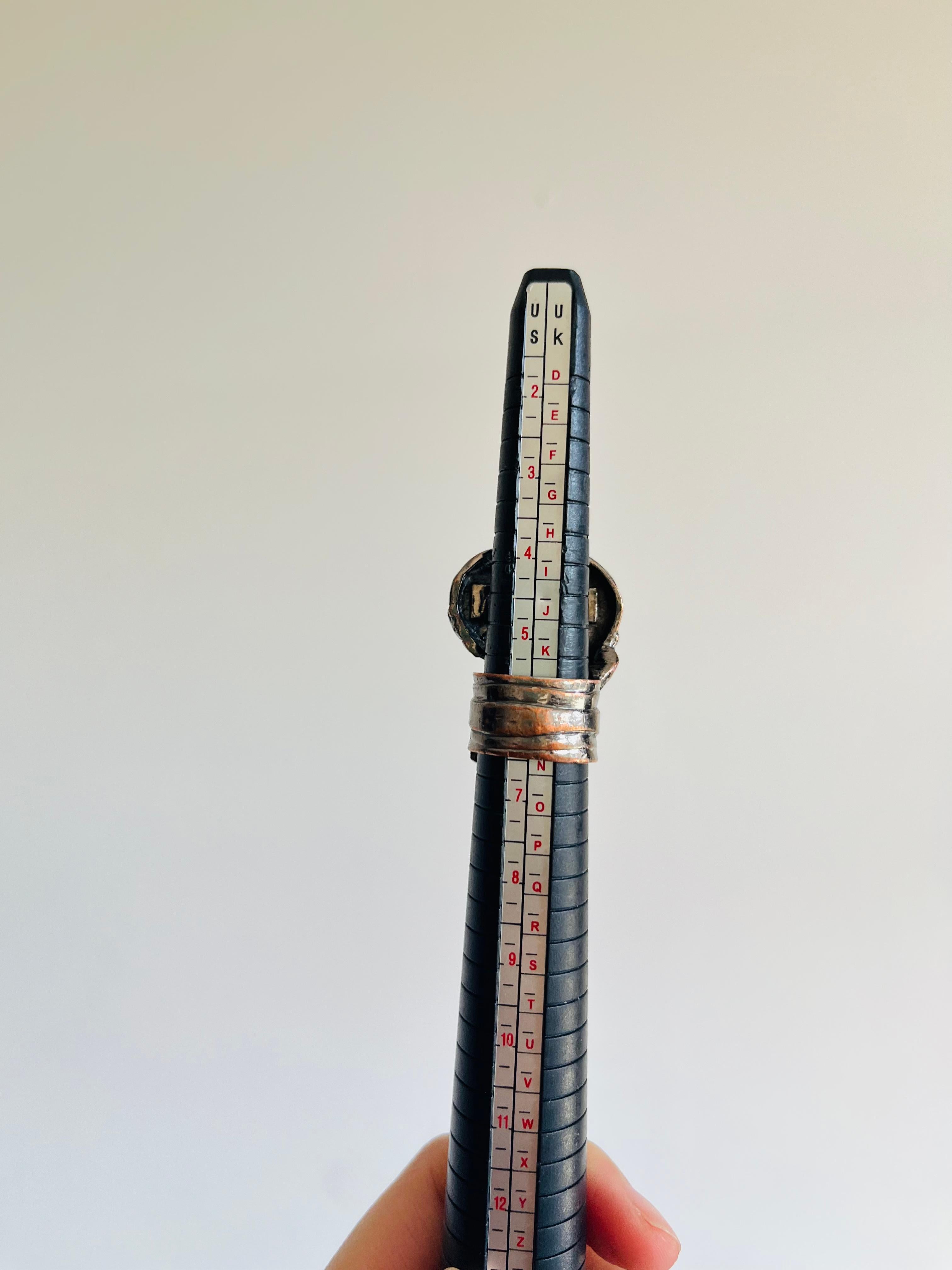 Yves Saint Laurent YSL Arty Red Ruby Cabochon Statement Chunky US 6 Silver Ring in vendita 4