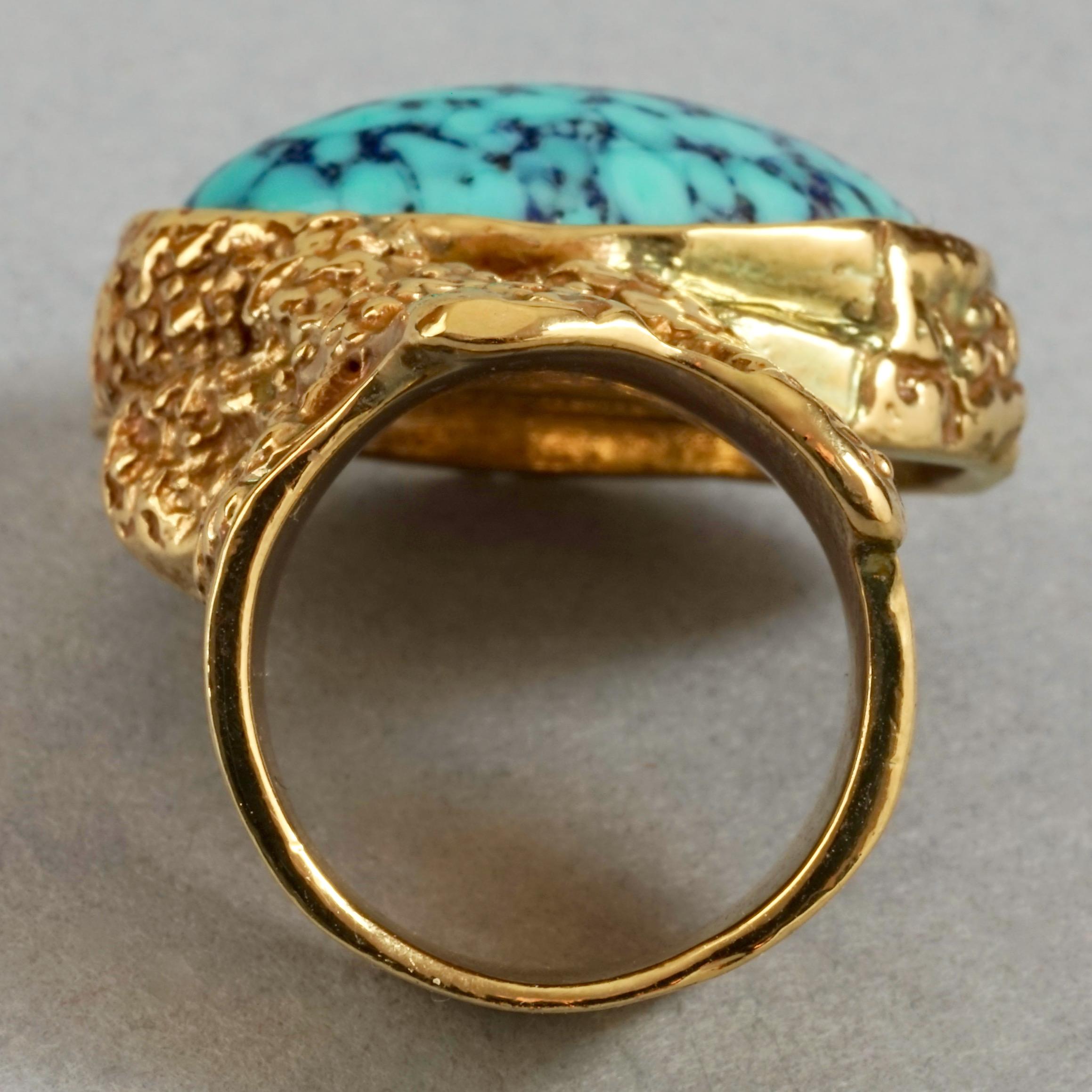 YVES SAINT LAURENT YSL Arty Turquoise Ring In Excellent Condition In Kingersheim, Alsace