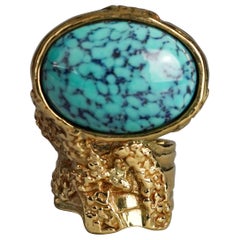 YVES SAINT LAURENT YSL Arty Turquoise Ring