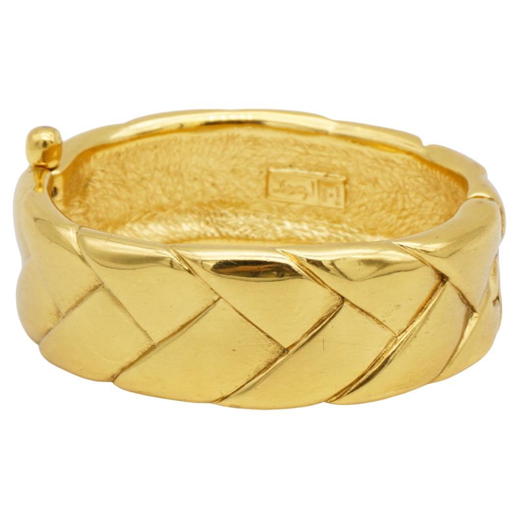 Yves Saint Laurent YSL Arty Vintage Glow Bracelet jonc en or matelassé en vente
