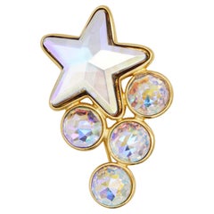 Yves Saint Laurent YSL Arty Vintage Rare Gold Aurora Meteor Pendant Brooch