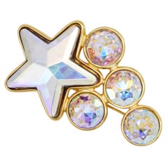 Yves Saint Laurent YSL Arty Vintage Rare Gold Aurora Meteor Pendant Brooch