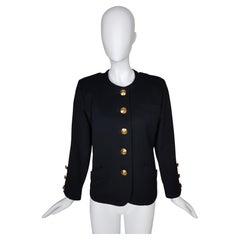 Vintage YVES SAINT LAURENT YSL Black Blazer with Dome Buttons