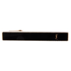 Yves Saint Laurent YSL Black Cassandre Tie Clip
