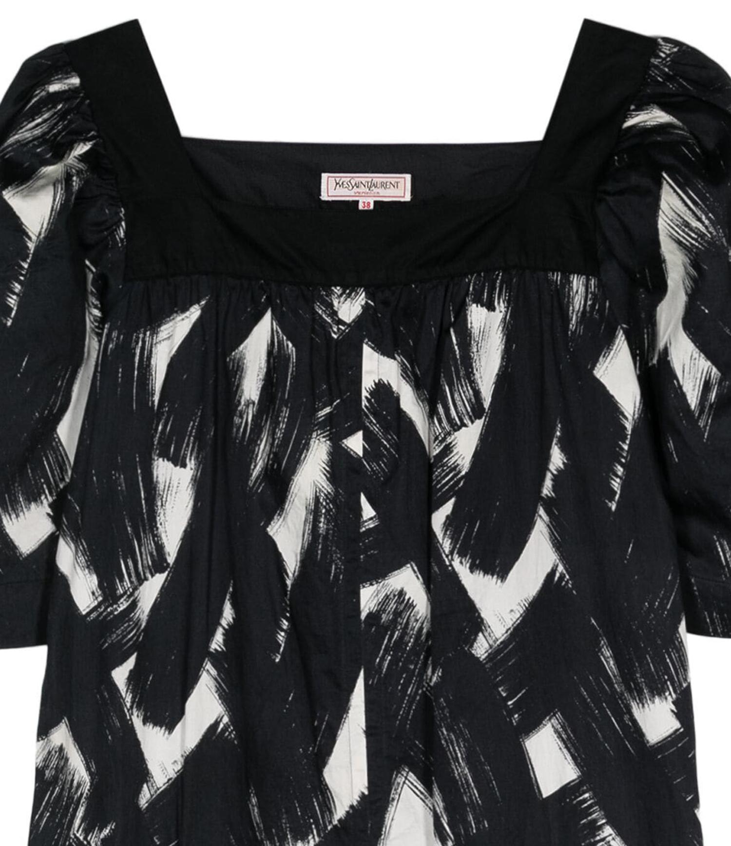 Yves Saint Laurent YSL Black Cotton Dress In Good Condition For Sale In Paris, FR