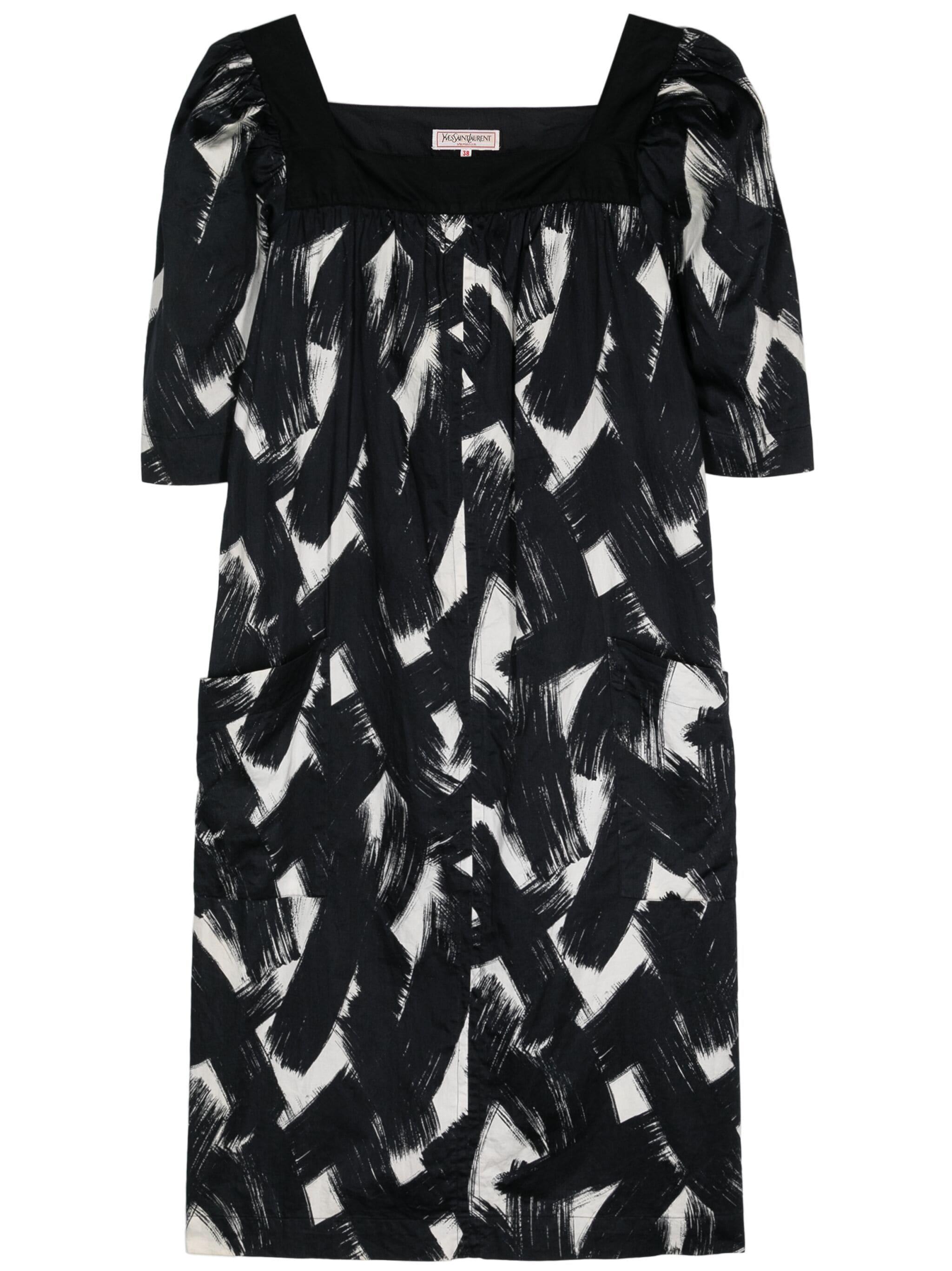 Yves Saint Laurent YSL Black Cotton Dress For Sale 1