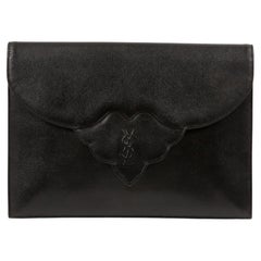 Yves Saint Laurent YSL Black Leather Clutch Bag