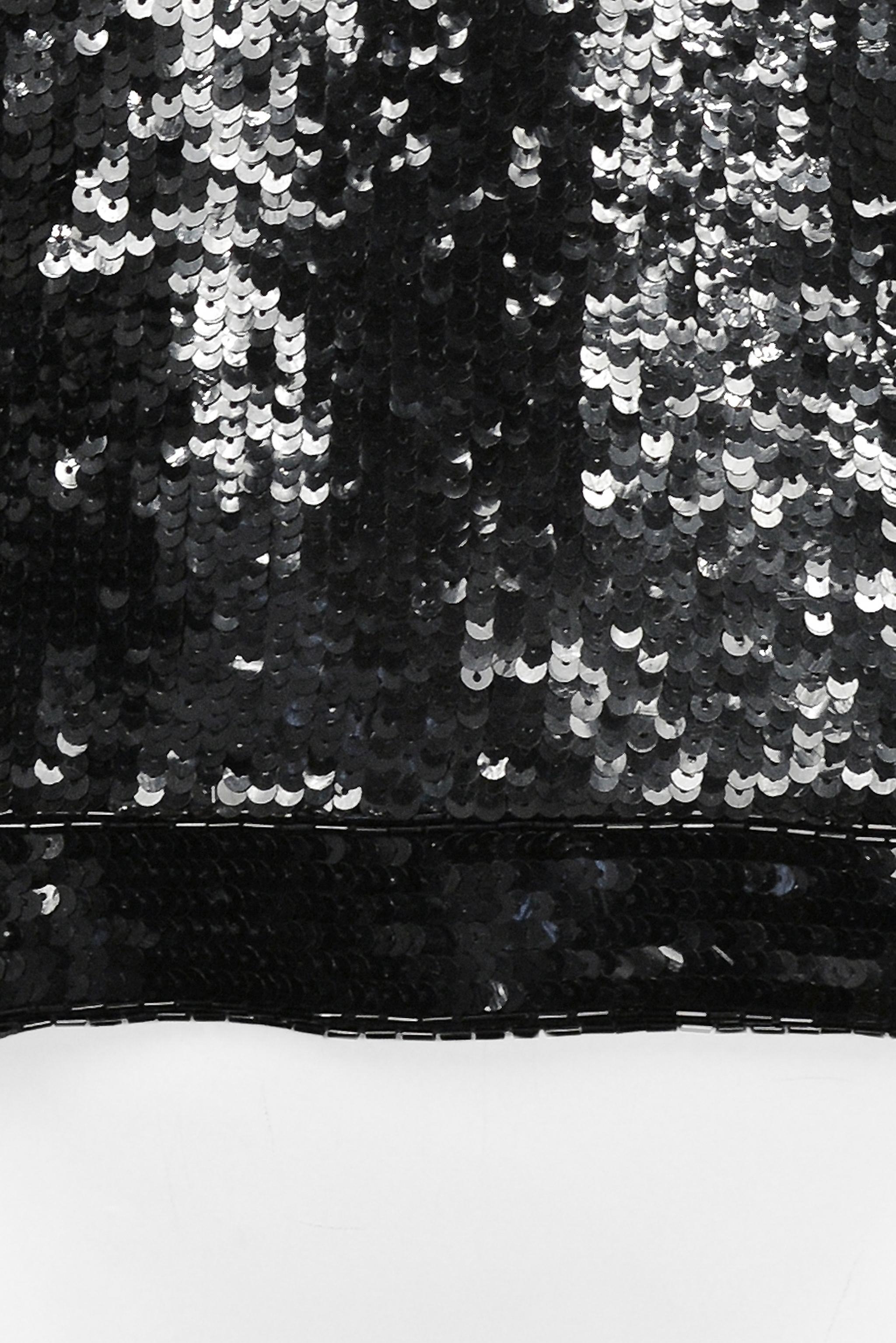 Women's Yves Saint Laurent YSL Black Sequin & Bugle Bead Tank Top