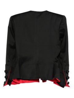 Yves Saint Laurent YSL Black Silk Jacket Red Details