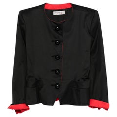 Yves Saint Laurent YSL Black Silk Jacket Red Details