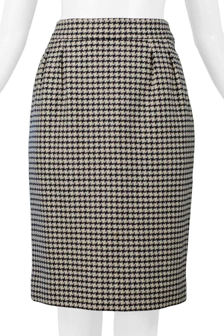 Yves Saint Laurent YSL Black and White Check Wool Skirt Suit For Sale ...