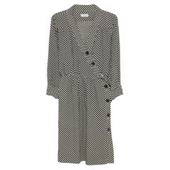 Yves Saint Laurent YSL Black 
White Wrapped Dress